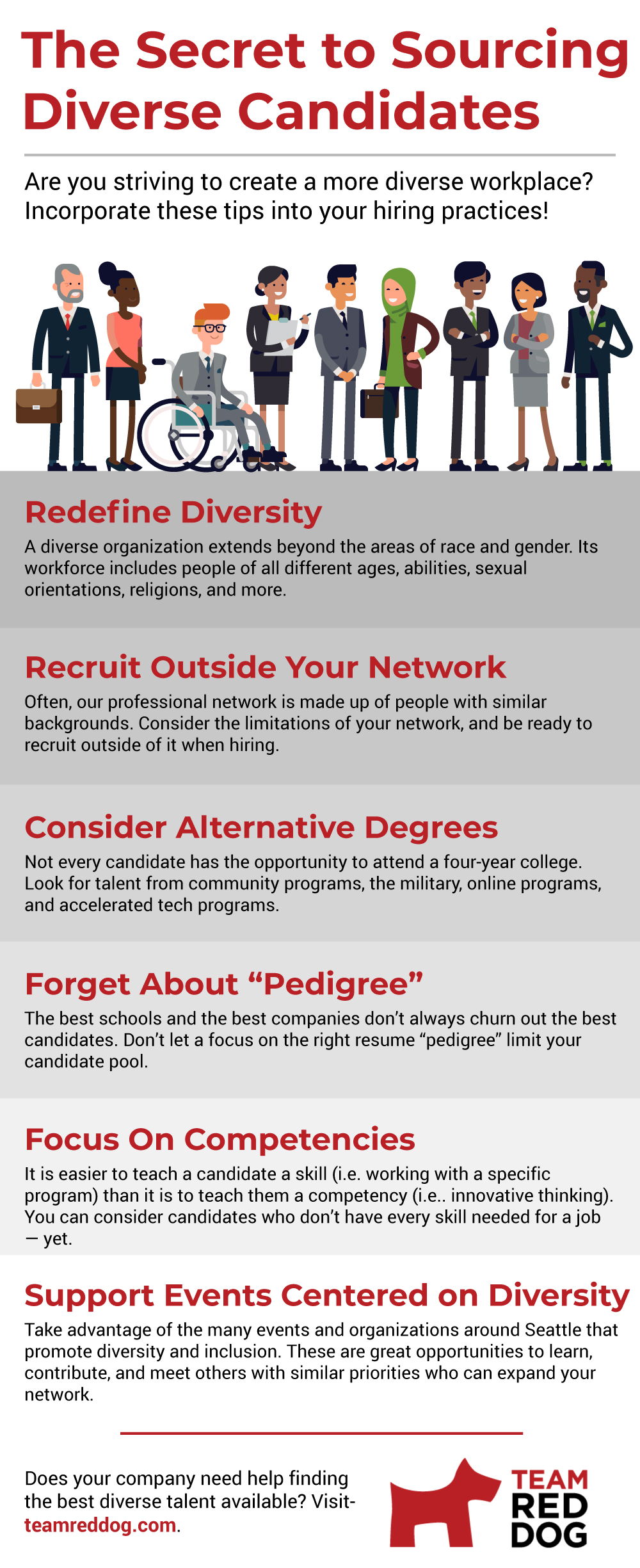 Infographic on strategies to source diverse candidates