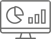 Computer screen with charts icon