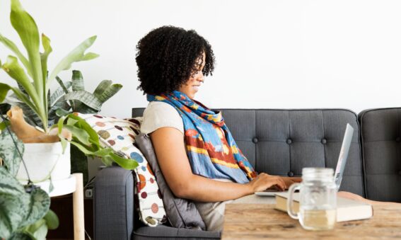 Woman using personal branding when applying to jobs.